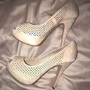 Platform nude heels